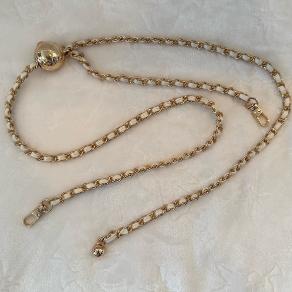 GoldTone Faux Leather Chain Adjustable Purse Strap Crossbody/Shoulder Chain-NEW - Picture 2 of 7